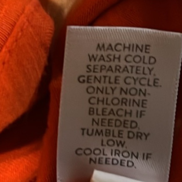 J.Jill, 60% Cotton, V-Neckline, Dolman 3/4 Sleeves Top, Tangerine/White, XLP - Picture 8 of 8